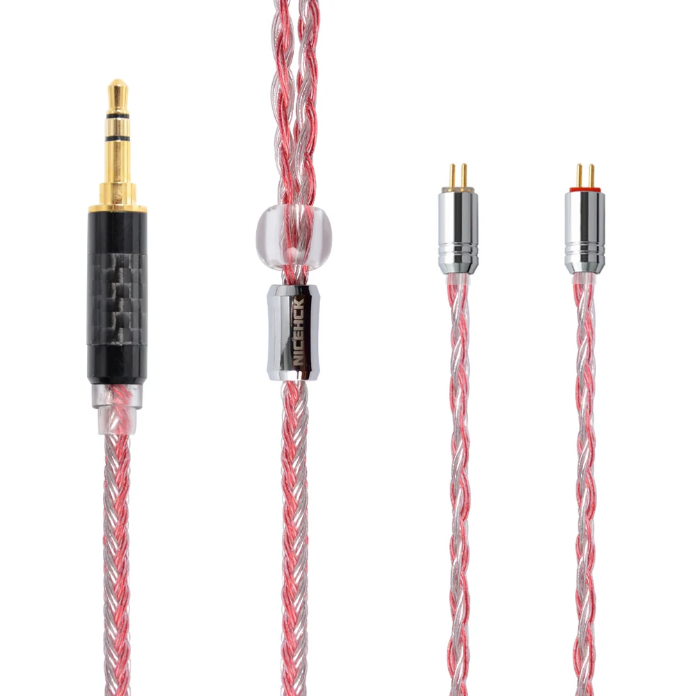 NICEHCK 16 Core Медь серебро смешанные кабель 3,5/2,5/4,4 мм MMCX/2Pin для TFZ ZSX ZS10 ST10 C12 C16 BA5 NX7 PRO/DB3/F3/BL-03 гарнитура - Цвет: 3.5mm plug with 2Pin