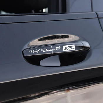 

4pcs Car Styling Fashion Creative Auto Decorative Decals World Racing Development WRC Car Door Handle Vinyl Car Body Decals