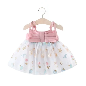 

Baby Girls Dress Little Wings Star Moon Small Strap Yarn Tutu Girls Dress Princess Cotton Soft And Comfortable