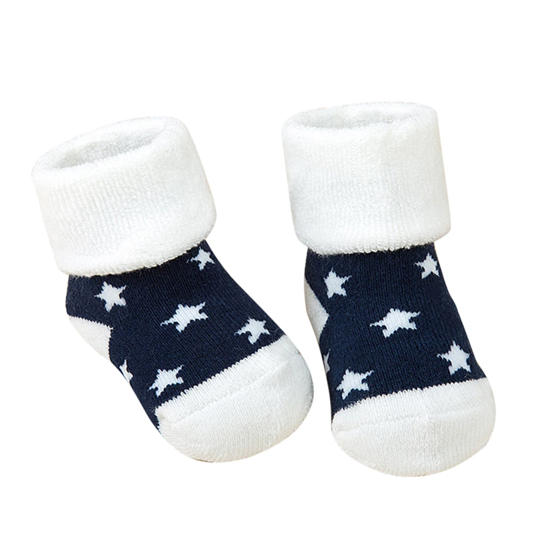 Детские полосатые махровые теплые тапочки для новорожденных; хлопковые носки для маленьких мальчиков и девочек; сезон осень-зима - Цвет: 13