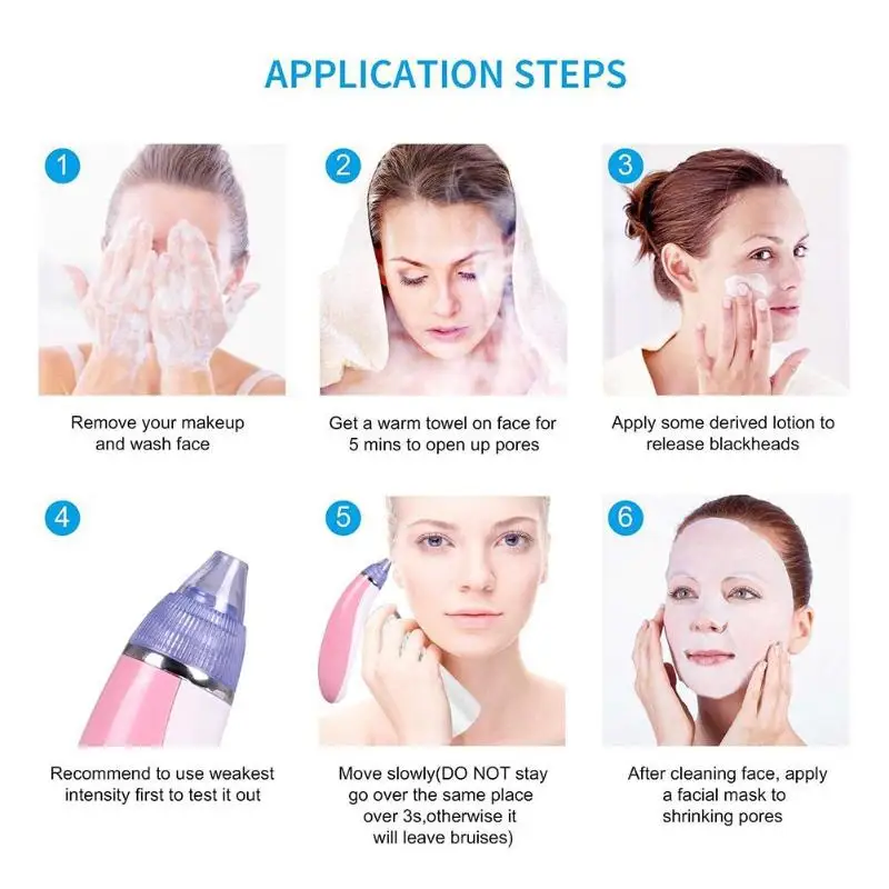 Электрический Blackhead уход за кожей устройства набор USB перезаряжаемые поры, акне очищающее средство против прыщей дома Красота Инструменты Прямая