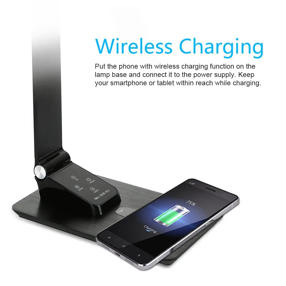  Desk Lamp with Wireless Charging&USB Charging PortAdjustable Eye-Friendly Table lamp with 3 Modes 5