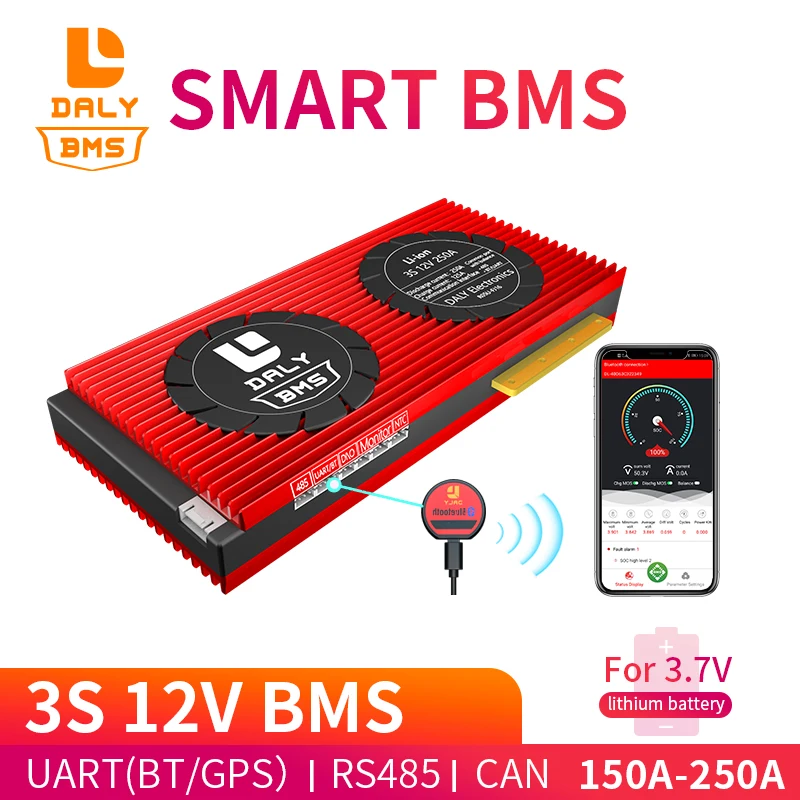 Смарт BMS 3S 12В 150A 200A 250A Bluetooth 485 к USB устройству NTC UART программное обеспечение togther Lion