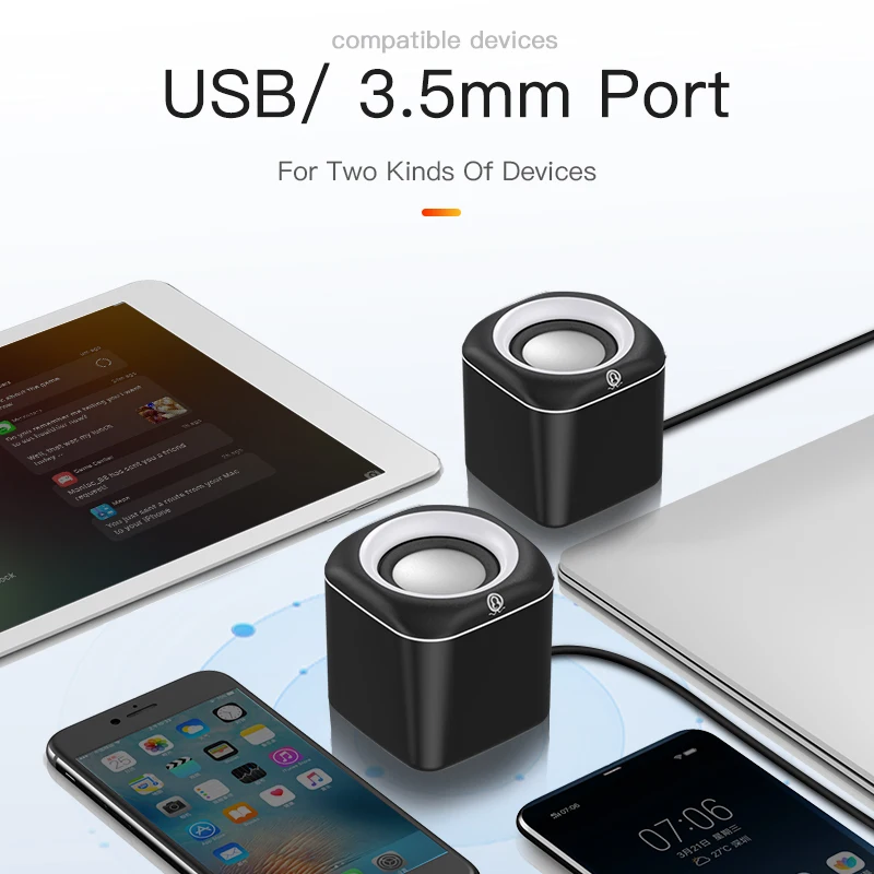 Колонка компьютерная A1 с глубокими басами мощный мини динамик USB для ноутбуков