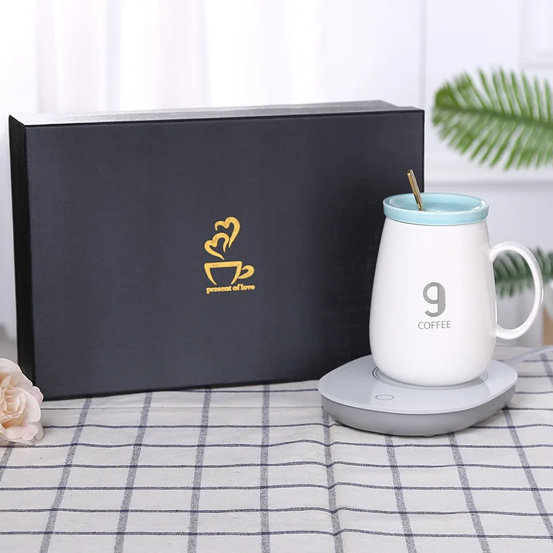 1. Gift set Термостатическая чашка 55 градусов креативная изоляционная керамическая чашка с подогревом теплая чашка практичный подарок чашка для воды кофейная кружка дорожная кружка - Цвет: 1. Gift set