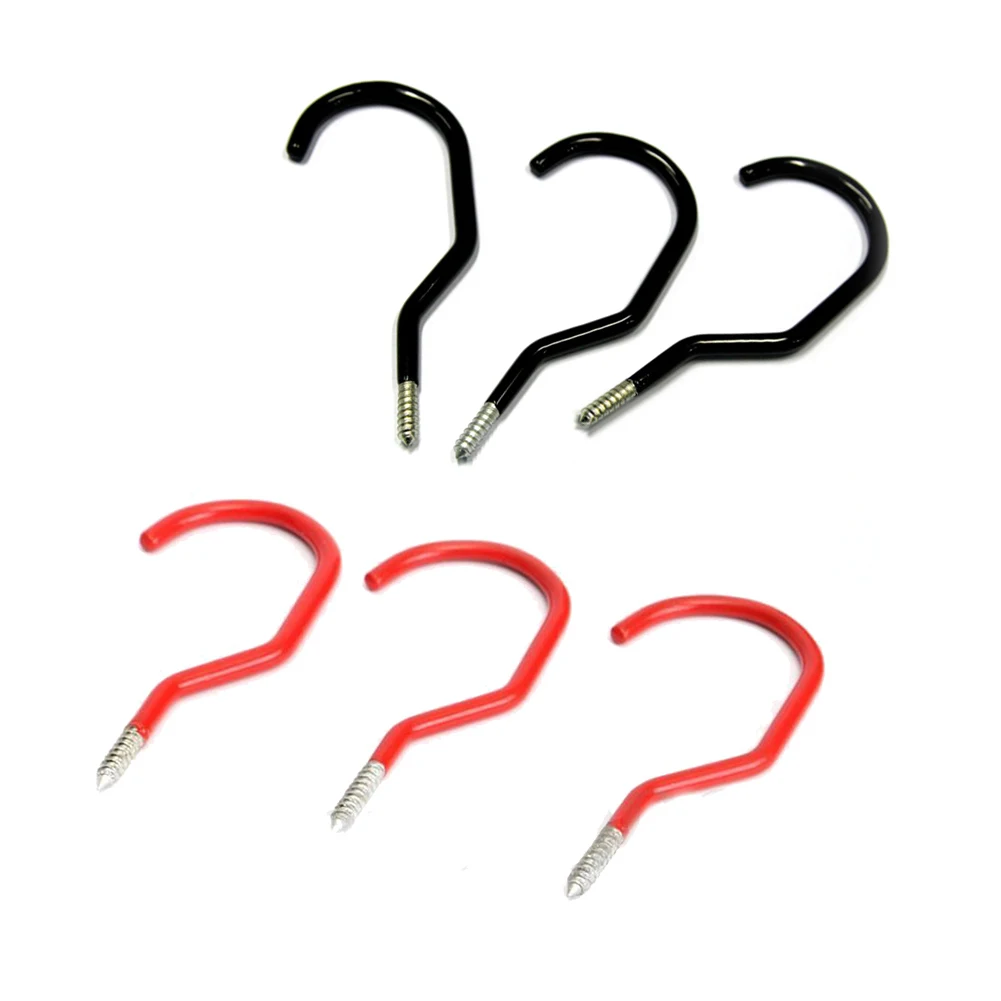6pcs/lot Heavy Duty Screw-In Storage Hooks Bicycle Bike Hose Pipe Wall Hooks Wall Mounted Hanging Tools Hooks 2 Colors