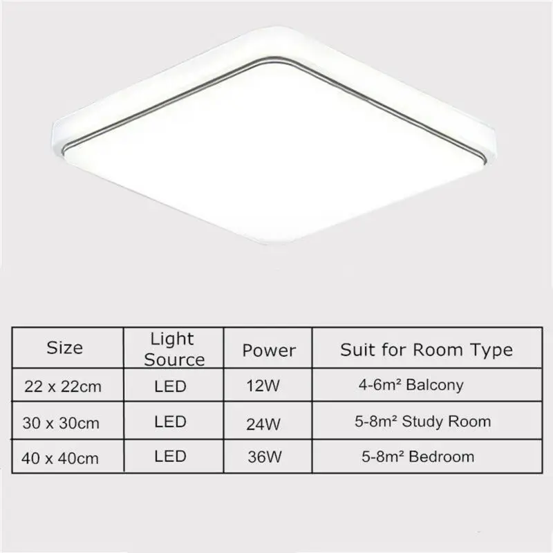 Festive or Party Supplies Square LED Ceiling Down Light Panel Wall Kitchen Bathroom Lamp Cool White Bright