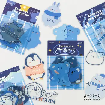 

Kawaii Penguin Stickers Animals Embrace the Earth Series Scrapbooking Journal Diary Stick Album Lable Decorative DIY Bullet V0J6