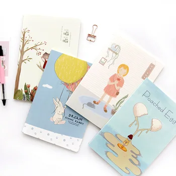 

Korean Small Fresh 32K Notebook Cute Soft Face Copy Car Line Notebook Student Notepad Exercise Book Series Notebook 4PC