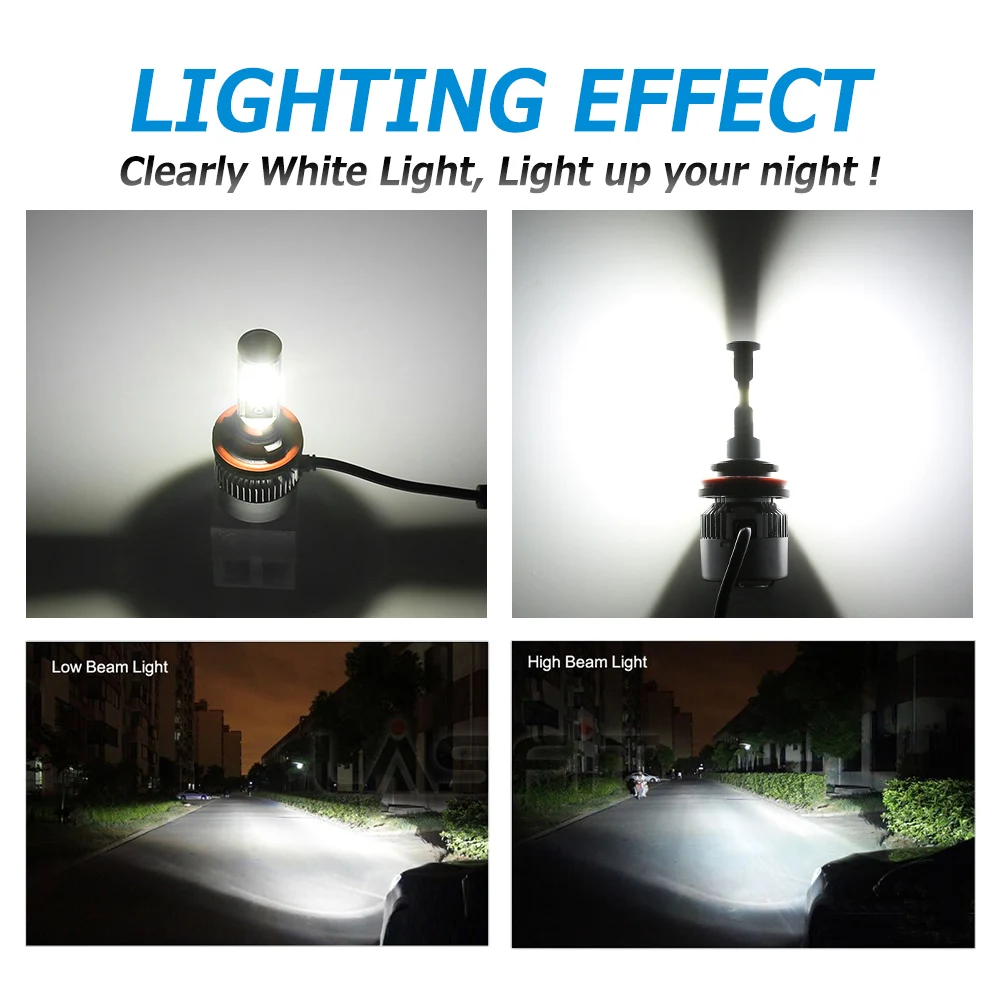 NOVSIGHT H11 Автомобильные светодиодные фары s 64 Вт 9600LM H8 H9 светодиодный ные H16(JP)