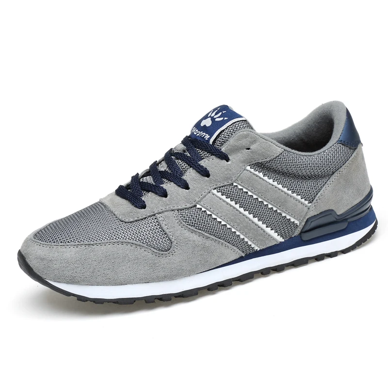 Grey 03 SusuGrace спортивная обувь для мужчин, прогулочные спортивные кроссовки, обувь из натуральной кожи, дышащие кроссовки, светильник, уличные кроссовки - Цвет: Grey 03