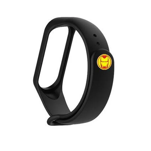Buckle and Strap Marvel, мстители, металлическая кнопка для Xiaomi mi, браслет 4, 3, полоса 4, полоса 3, умный браслет, mi Band, силиконовый ремешок, браслет в виде ремня с пряжкой - Цвет: Buckle and Strap