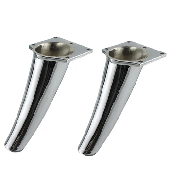 

4 × Furniture Feet Hardware Zinc Alloy Slant Cabinet Table Sofa Bed Feet legs for furniture Legs With Black Floor Protector Pad