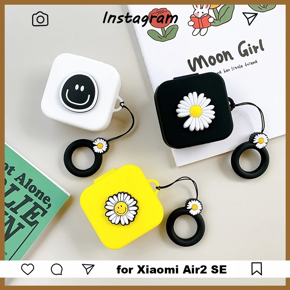 Чехол для наушников Xiaomi Air2 Se милый корейский чехол TWS с рисунком улыбающегося