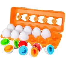 12Pcs Matching Simulate Eggs Shapes Colors Number Sorter Educational Kids Toy New