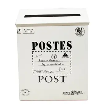 

Retro Metal Wall Mounted Mailbox Bucket Newspaper Letter Box Post Garden Decor