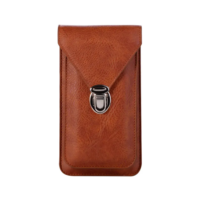 Light Brown Универсальный 4,7~ 6,3 ''кожаный чехол для телефона, Сумка с петлей на липучке, чехол с зажимом для ремня для samsung Note 9 8, сумки-кошельки для iphone XR XS Max 11 - Цвет: Light Brown