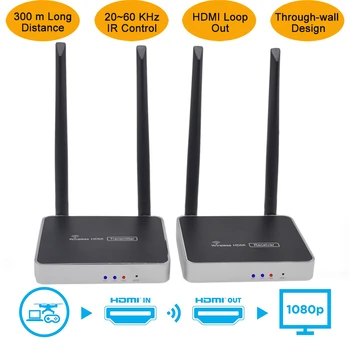 

5GHz HDMI Wireless Transmitter Dual WIFI Antenna Wireless HDMI Transmission Extender 300m HD Wireless HDMI Video Sender Receiver