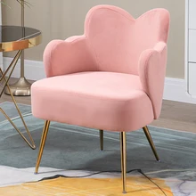 

Nordic Single Sofa Luxury Love Shape Design INS Velvet Armchair Living Room Furniture Soft Small Sofa Balcony relax Cafe chair