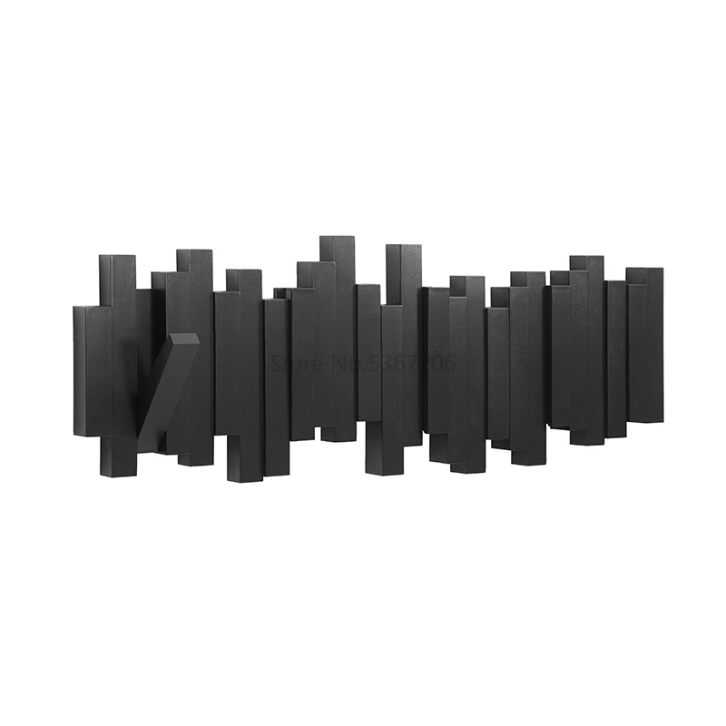 Creative Hook Wall Hanging Clothes Rack Wall Hanging Clothes Cap Hook Porch Shelf Into Door Household Decoration - Цвет: Черный