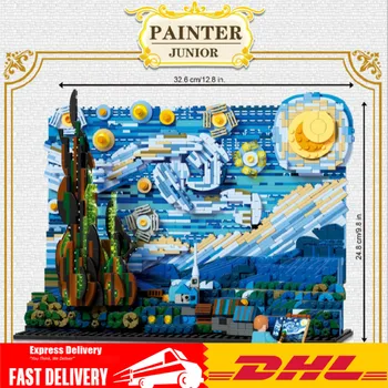 

3001 Creative Series Vincent Van Gogh: The Starry Night World 1830 PCS Masterpiece Model Building Block Christmas Gifts for Kids