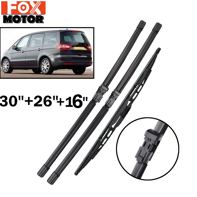 Xukey 3" 26" 1" спереди и сзади лопасти стеклоочистителя головного стекла комплект для Ford Galaxy 2006 2007 2008 2009 предрестайлинг 3 шт./компл. Стеклоочистители