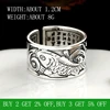 BALMORA Real 999 Silver Vintage Koi Open Stacking Finger Rings for Men Women Couple Special Gift Buddhism Sutra Fashion Jewelry ► Photo 2/6