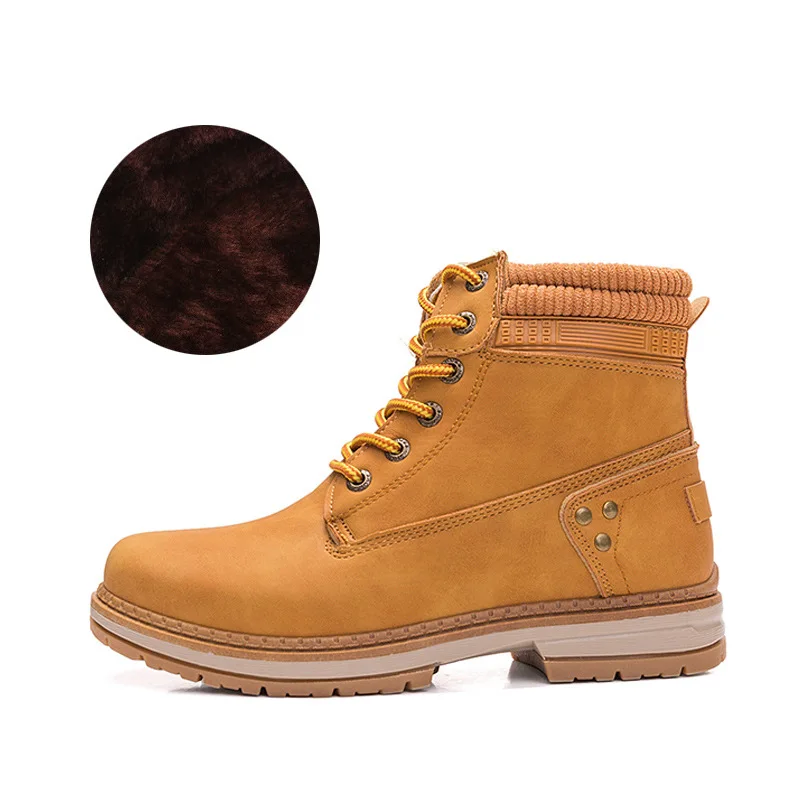 2021 New Autumn and Winter Plus Velvet Short Boots Women's High-top Retro Tooling Casual Fashion All-match  Boots 