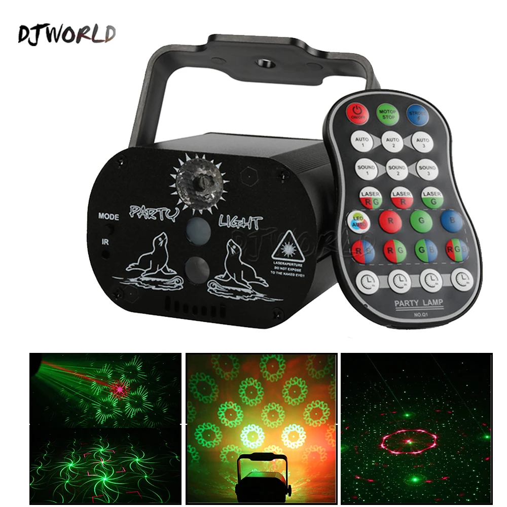 Djworld мини эффект 60 моделей RGB USB заряжаемый лазерный светильник беспроводной