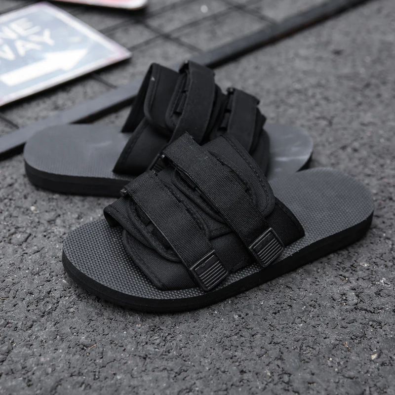 

BomKinta Summer New Comfortable Slippers Men Unisex Beach Platform Sandals Hook Loop Breathable Slides Anti-slip Casual Slippers