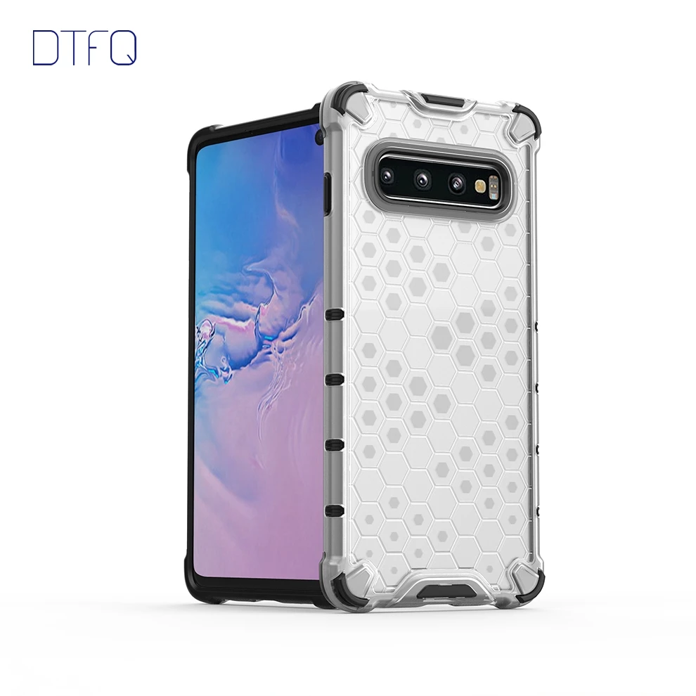 DTFQ Hybrid TPU + Plastic Rugged Armor Cover for Samsung Galaxy S10 Plus Transparent Shockproof Case S10e Lite |