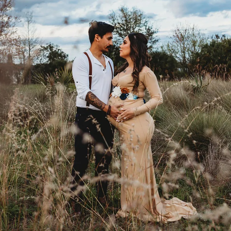 Pregnant Women Glitter Silver Weave Off Shoulder Slim Fit Maternity