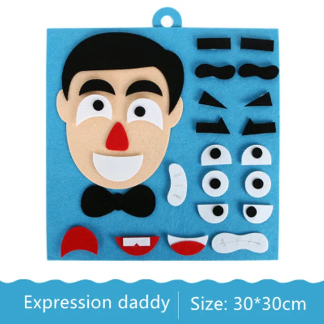 30CM*30CM DIY Toys Emotion Change Puzzle Toys Creative Facial Expression Kids Learning Educational Toys For Children Funny Set 2