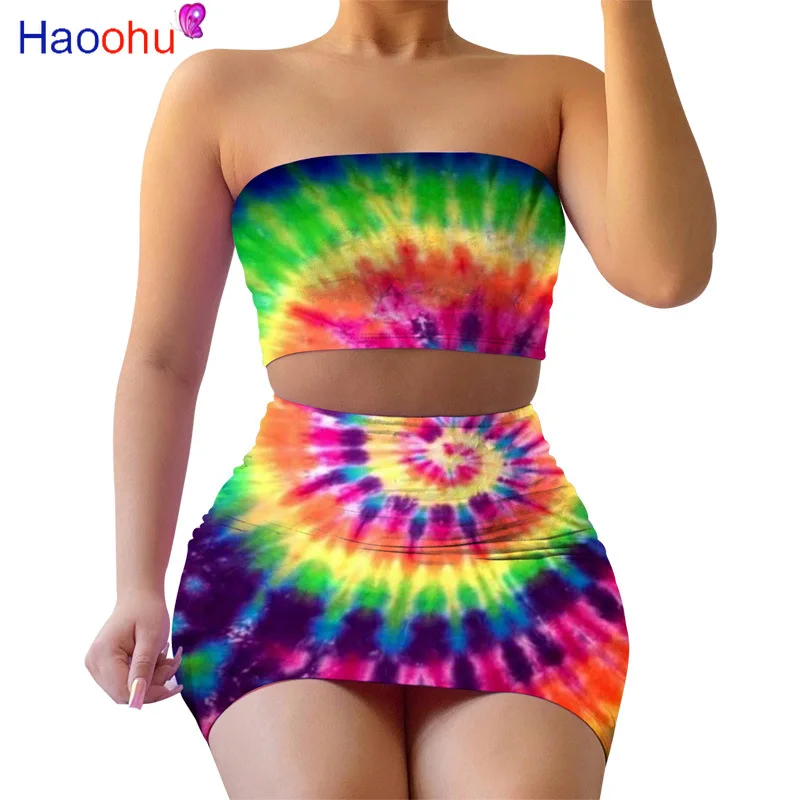 Backless Crop Top Bodycon Mini Skirt 