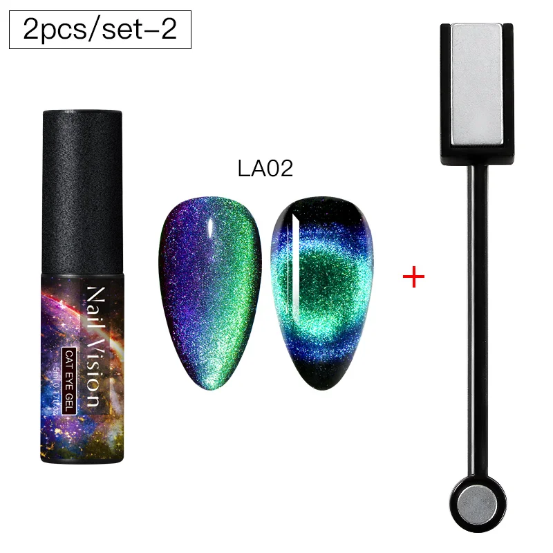 Nail Vision 5 мл 9D Galaxy Cat Eyes светодиодный Гель-лак для ногтей Хамелеон для использования с магнитом замочить УФ-лак для ногтей черный базовый слой - Цвет: ZH08025