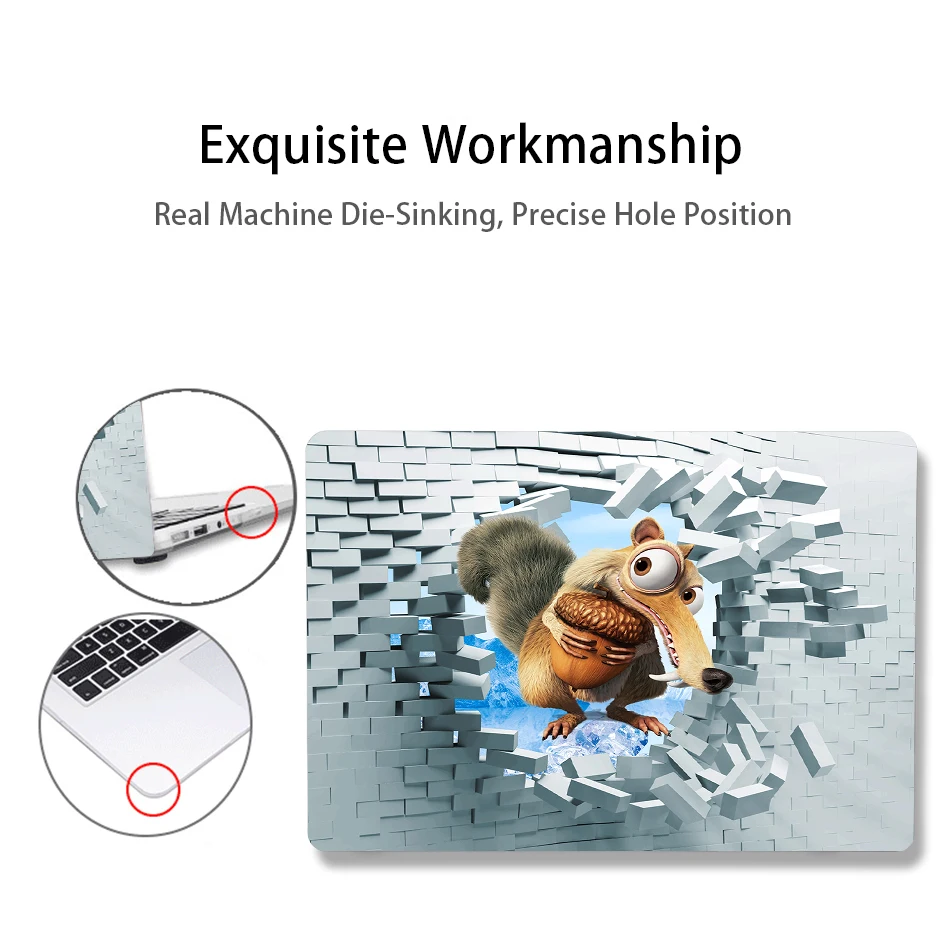 MTT 3D Настенный Чехол для ноутбука Macbook Air 11 13 Pro retina 13 15 с сенсорной панелью для mac book 12 дюймов чехол для ноутбука