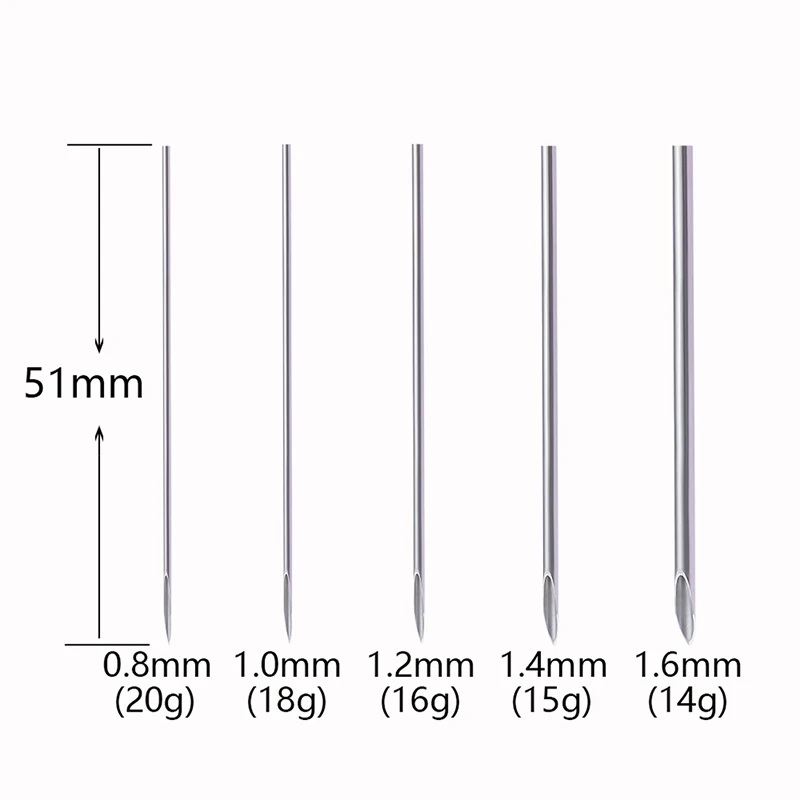 5-25PC Disposable Body Piercing Needles Set Ear Belly Tongue Eyebrow Nipple Lip Sterile Surgical Steel Tattoo Piercing Tools Kit