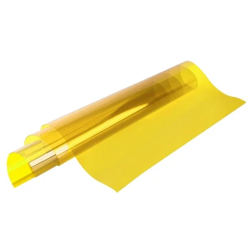 

Transparent Decorative Window Glass Sticker Film Solar Tint Adhesive Anti UV PET Color Window Film 60X100cm-Yellow