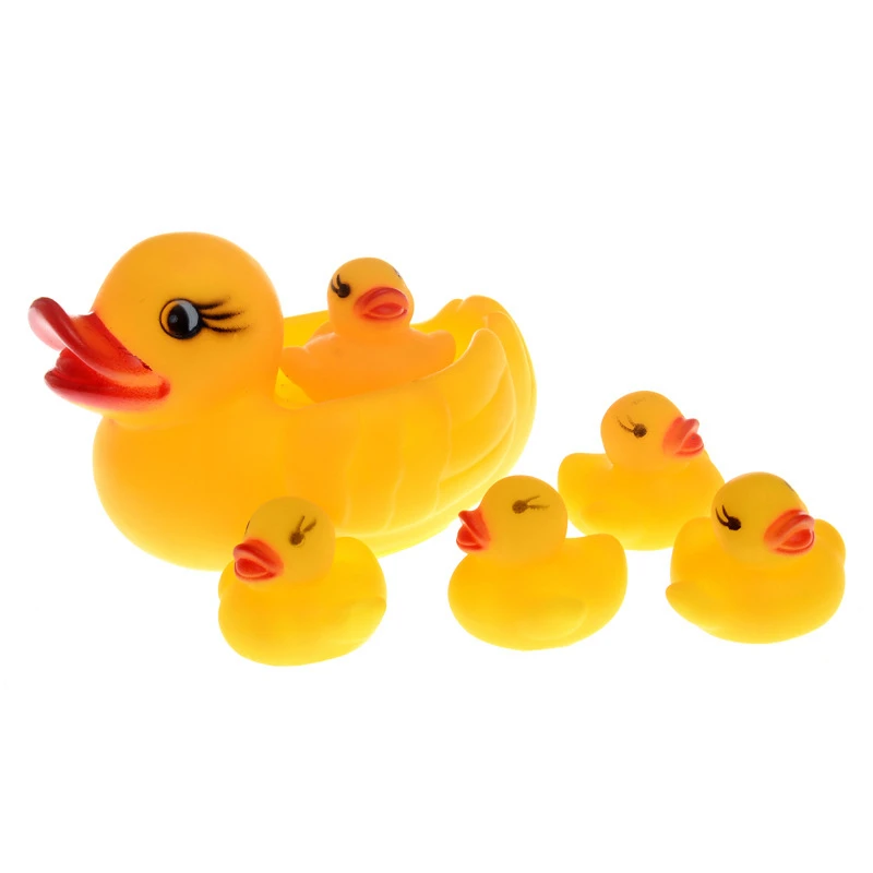 4pc/lot Rubber Yellow Ducks Bathing Musical Toys for Children Baby Water Games Kids Summer Swimming Pools Boys Girls Fun Gifts