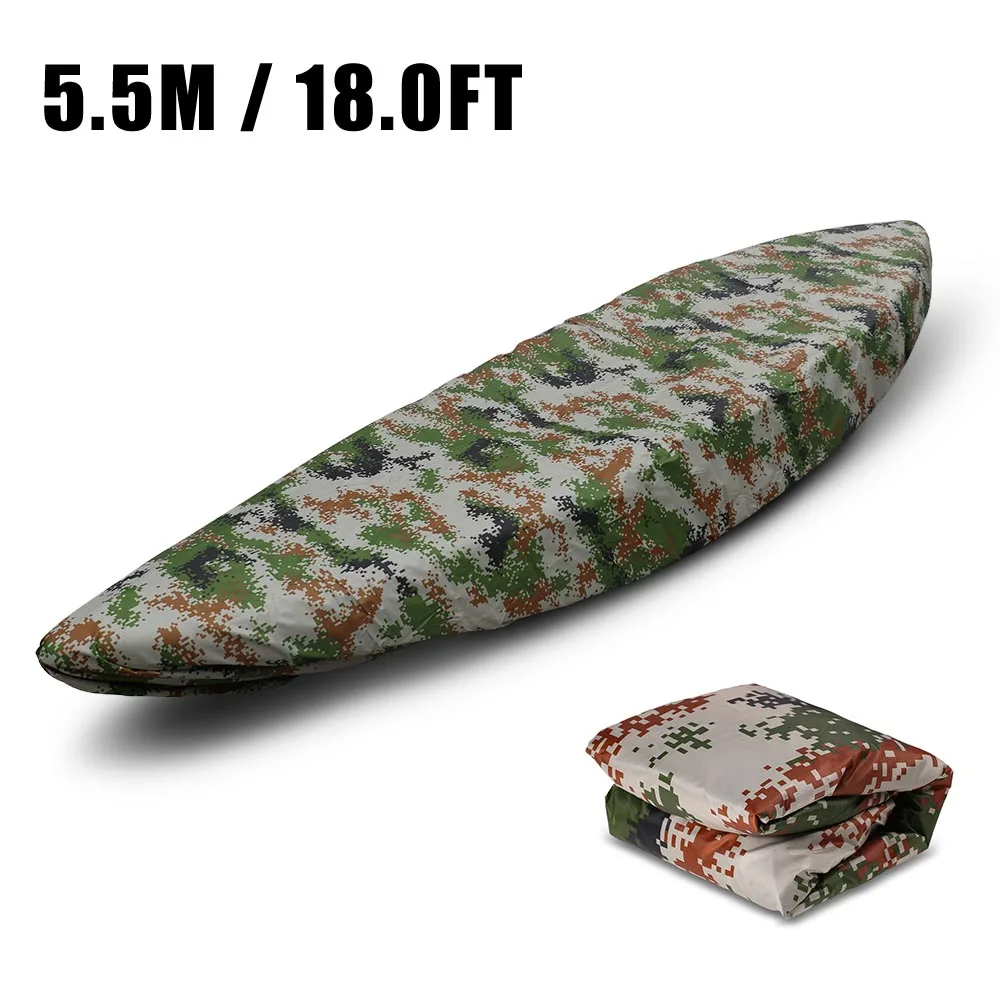 Camouflage 1 5.5m Профессиональный универсальный чехол для байдарки, каноэ, лодки, водонепроницаемый, устойчивый к ультрафиолетовому излучению, пылезащитный чехол для хранения, каяк, лодка, каноэ, крышка для хранения - Цвет: Camouflage 1 5.5m
