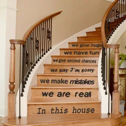 In This House Living Bed Room Staircase Wallpaper Self Adhesive Decoration Home Wall Decor Sticker Paper Flooring College Dorm