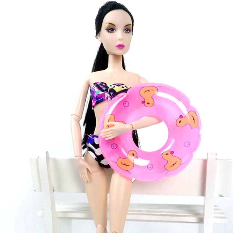 Красочное бикини для куклы Барби, одежда для купания и спасательный круг, купальник для куклы Барби, аксессуары для кукол 1/6, детская игрушка