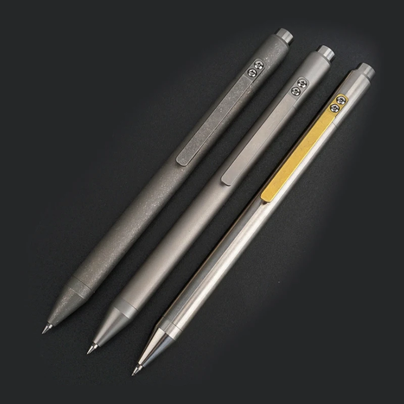 

Titanium Alloy Tc4 Signature Pen, Press Spring Ballpoint Pen, Outdoor Portable Edc Pen, A462