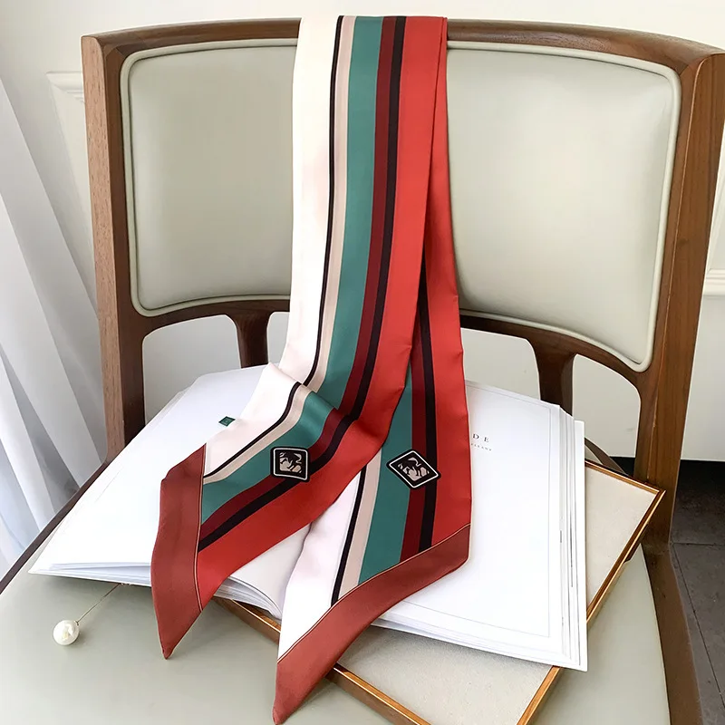 Новинка 2020 настоящие зимние хиджабы в полоску узкие полосы шарфы для женщин Chun Xia