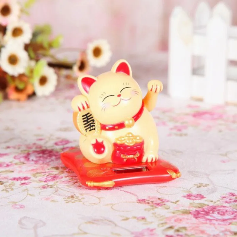 Бытовая на солнечных батареях развевающаяся рука Фортуна Кошка Maneki Neko развевающаяся рука манит благоприятный счастливый кот для домашнего и автомобильного декора