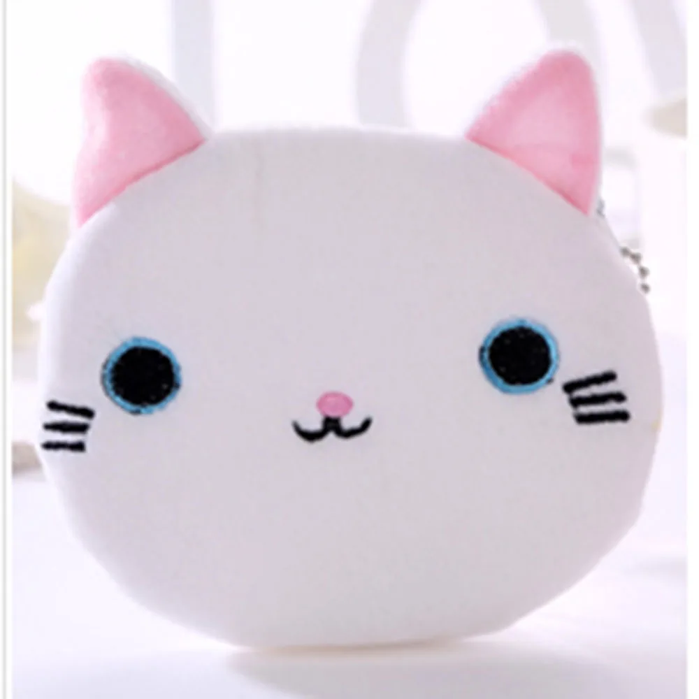 white Kawaii портмоне «кошка» Высокое качество 6 цветов для маленьких монет 10 см брелок Подарочный Карманный Кошелек для монет женский кошелек - Цвет: white