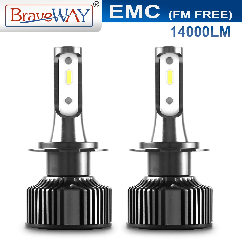 Braveway Spuer яркий светодиодный фонарь для автомобильных фар H4 H7 H11 HB3 HB4 9005 9006 CANBUS чипы EMC контурный светодиодный фонарь для противотуманных фар