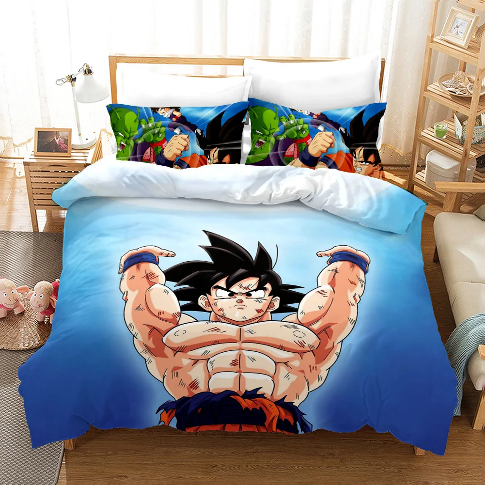 Комплект постельного белья с 3D рисунком, с принтом Dragon Ball, детская кровать для взрослых, набор пододеяльников, набор пододеяльников, двуспальный размер, наволочки, одеяло, постельное белье - Цвет: 07