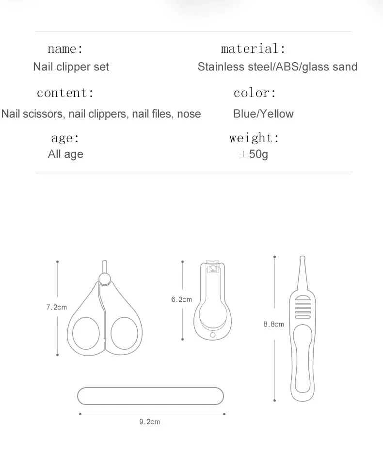 Детские ножницы для ногтей, великолепный триммер, наборы, безопасный уход за ногтями, ножницы для ногтей, набор для ногтей, уход за новорожденным ребенком, чистящие средства