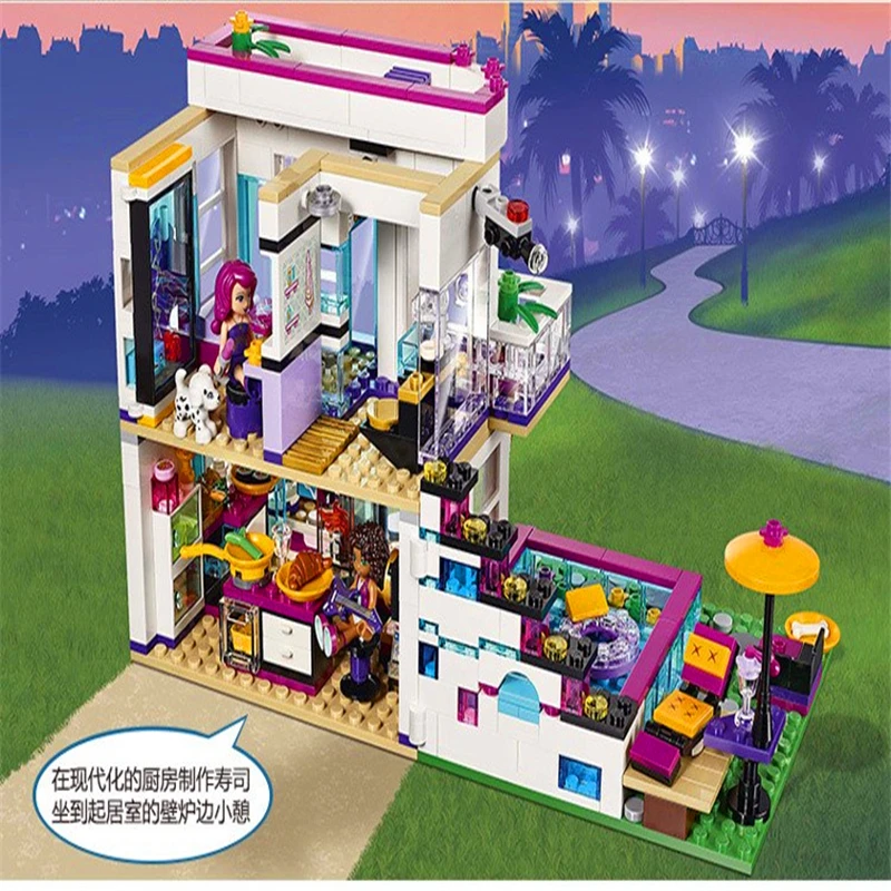 BELA 10498 друзья Livi's Pop Star House Эмма строительные блоки наборы кирпичные совместимые 41135 Technic игрушки для детей